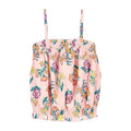Camiseta esqueleto floral rosada