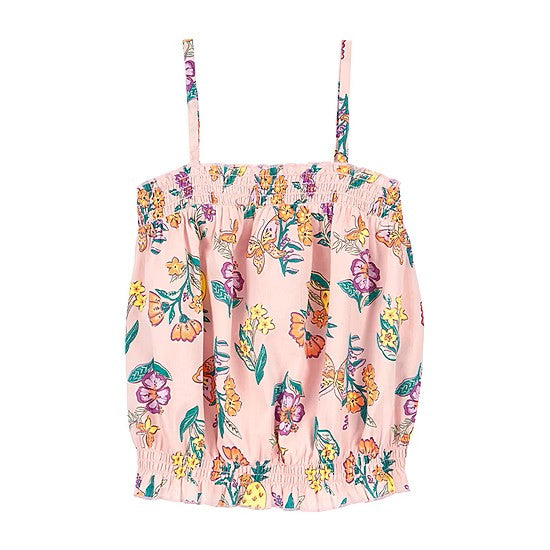 Camiseta esqueleto floral rosada