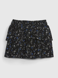 Falda floral negra