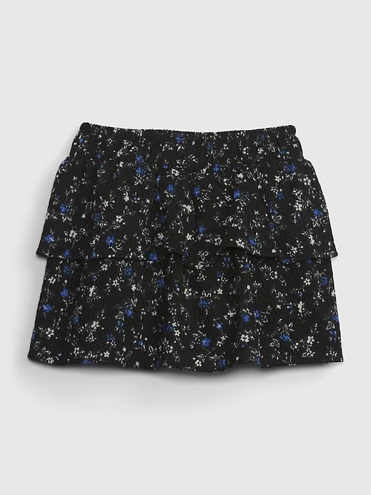 Falda floral negra