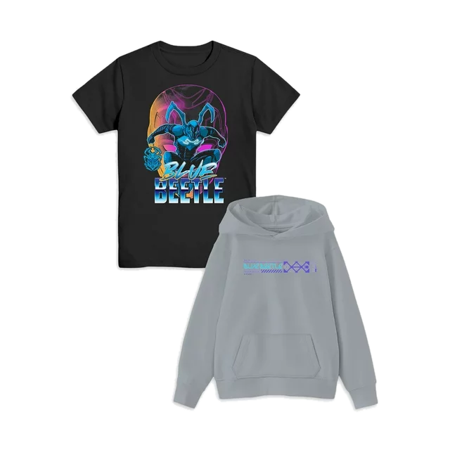 Set blue beetle camiseta y hoodie