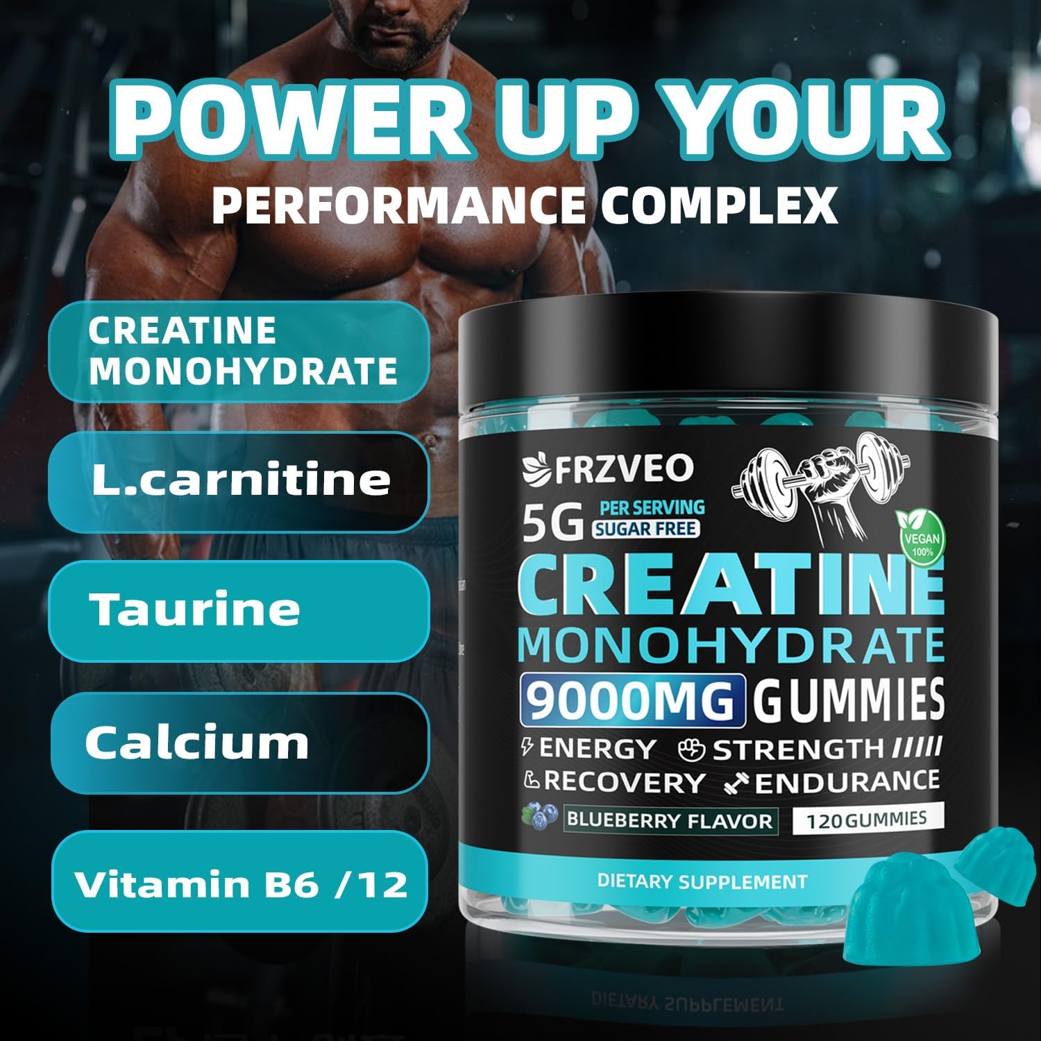 Creatina monohidrato masticable gummies