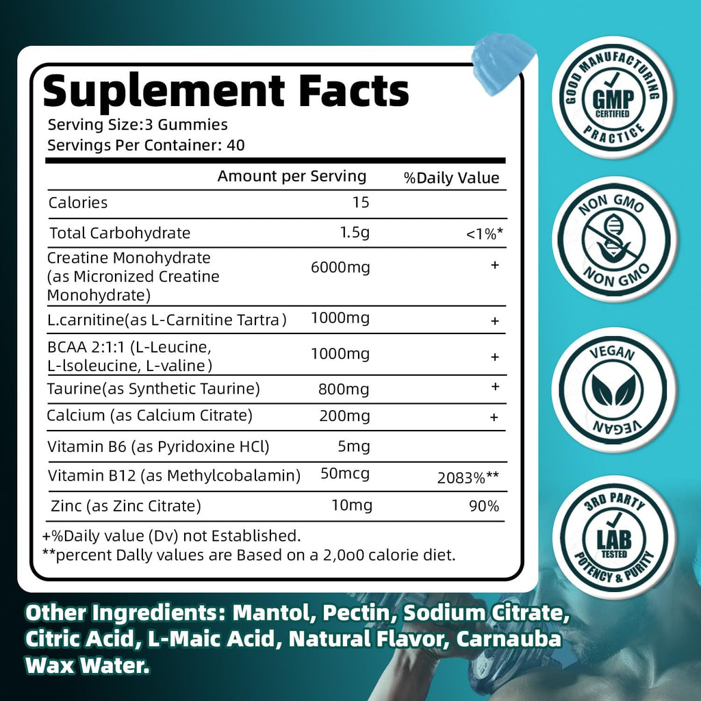 Creatina monohidrato masticable gummies