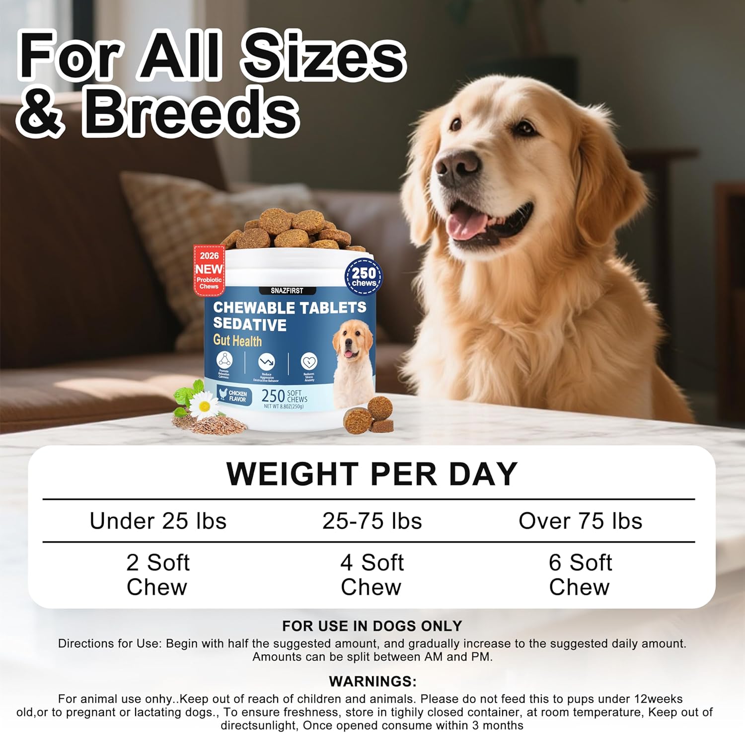 Calmantes masticables para perros