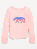 Camiseta manga larga rosada oso
