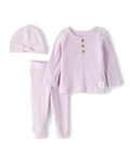 Conjunto de 3 piezas recién nacido color lila