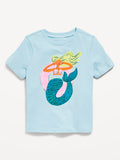 Camiseta azul claro sirena
