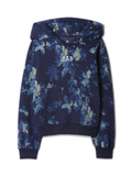 Hoodie azul oscuro de flores