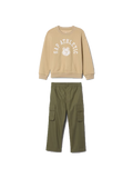 Conjunto 2 piezas hoodie y pantalón cargo verde