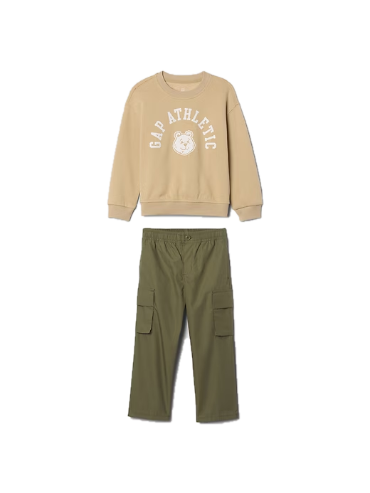 Conjunto 2 piezas hoodie y pantalón cargo verde