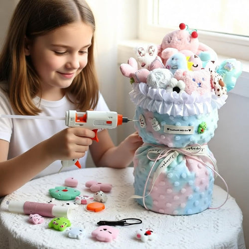 Bouquet de peluches para armar | Kit DIY de flores eternas color rosado