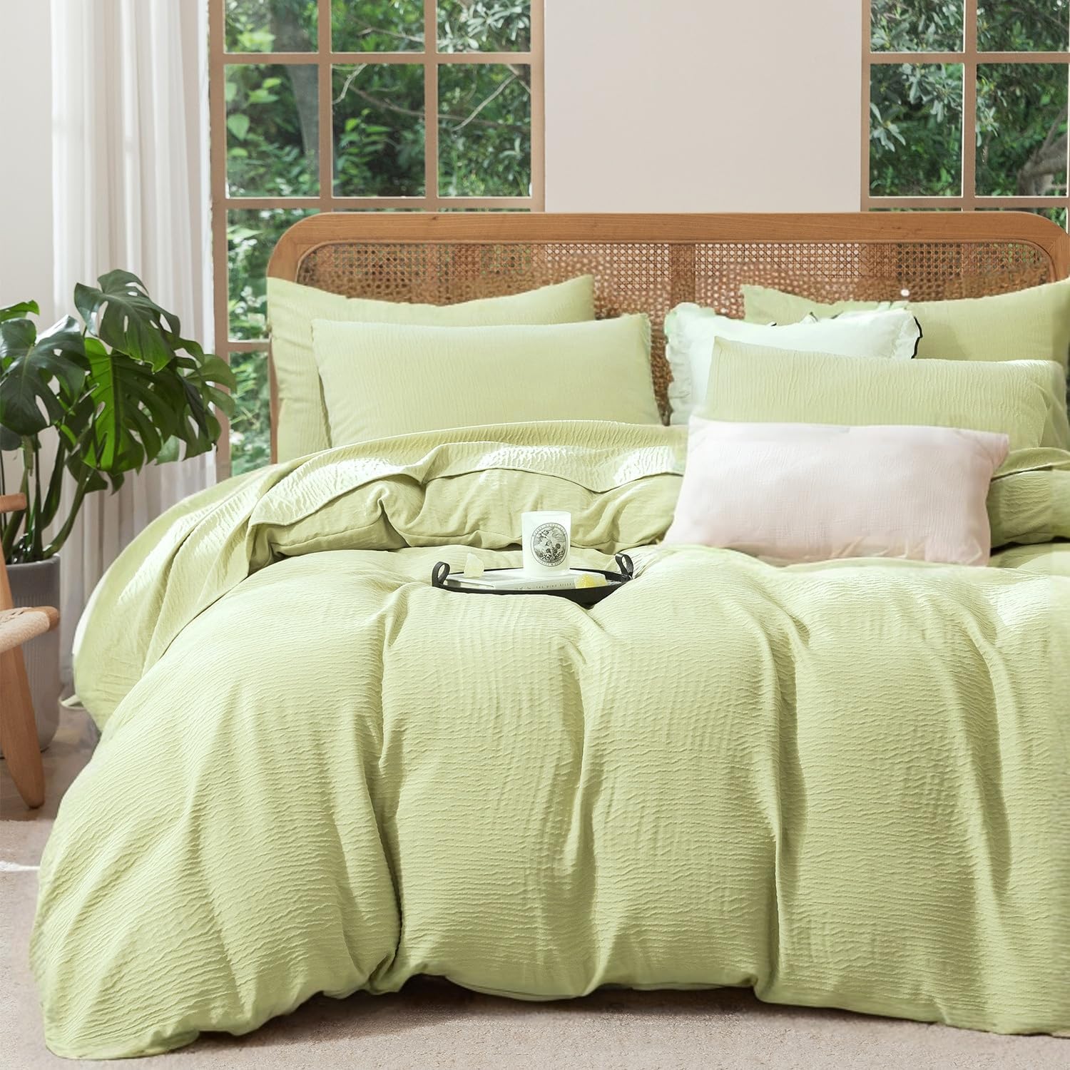 Duvet cover queen verde claro