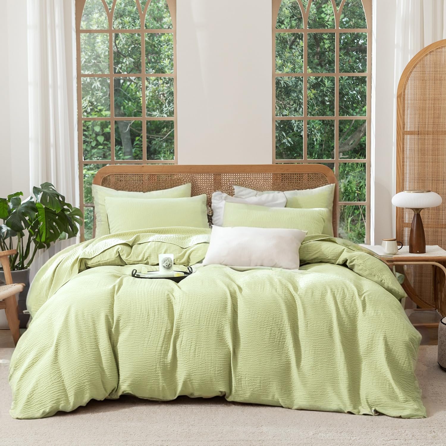Duvet cover queen verde claro