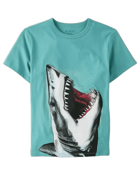 Camiseta azul claro tiburon
