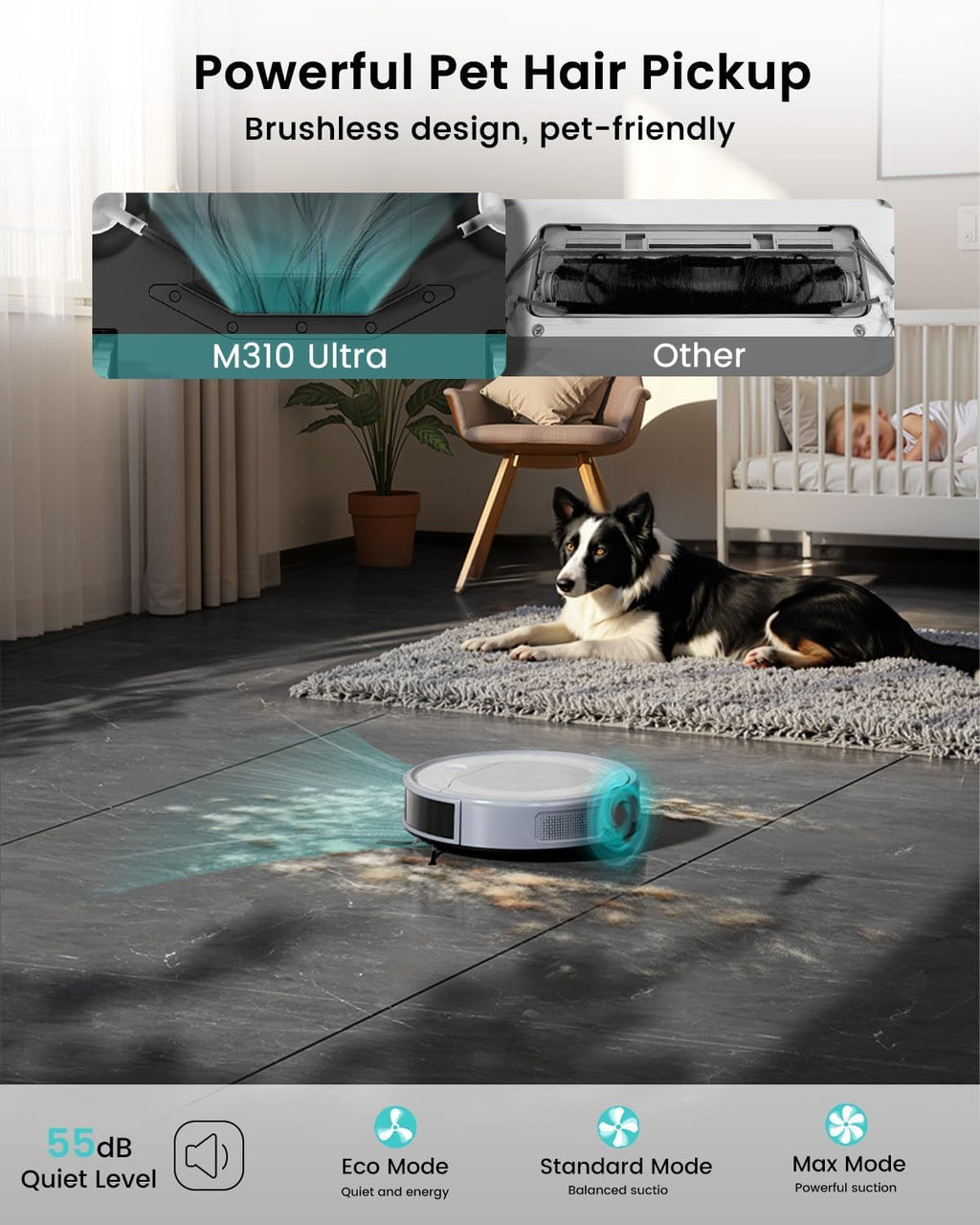 Lefant - Aspiradora Robot M310 Ultra con Función de Trapeado – 6000