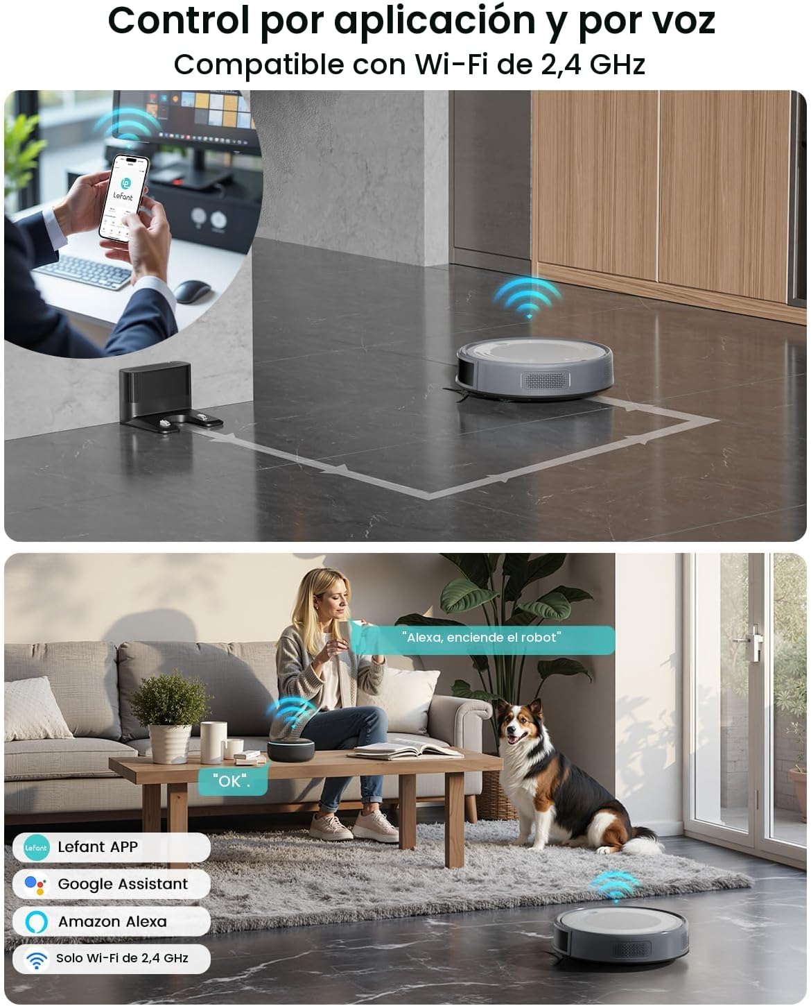 Lefant - Aspiradora Robot M310 Ultra con Función de Trapeado – 6000