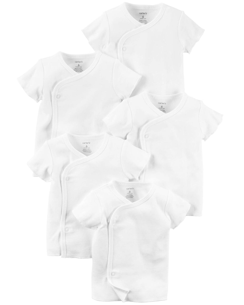 5 Camisetas blanca abertura lado