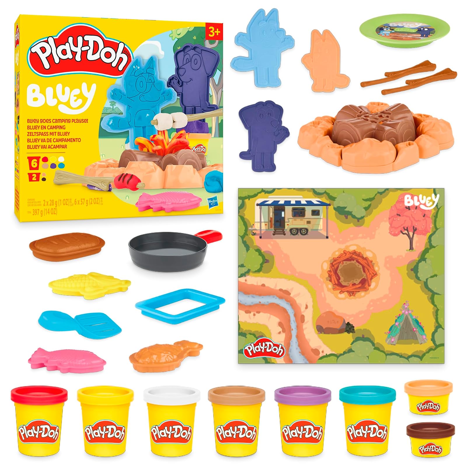 Play-Doh - Bluey Goes Camping – Set de Juego Creativo