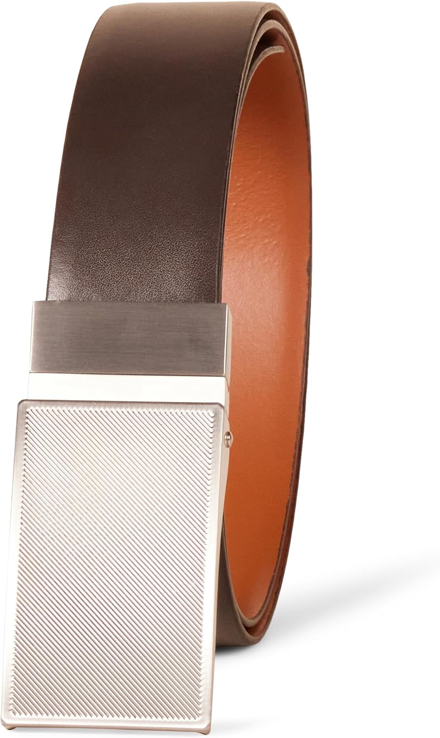 Amazon Essentials - Cinturón Reversible de Cuero para Hombre – Talla 34