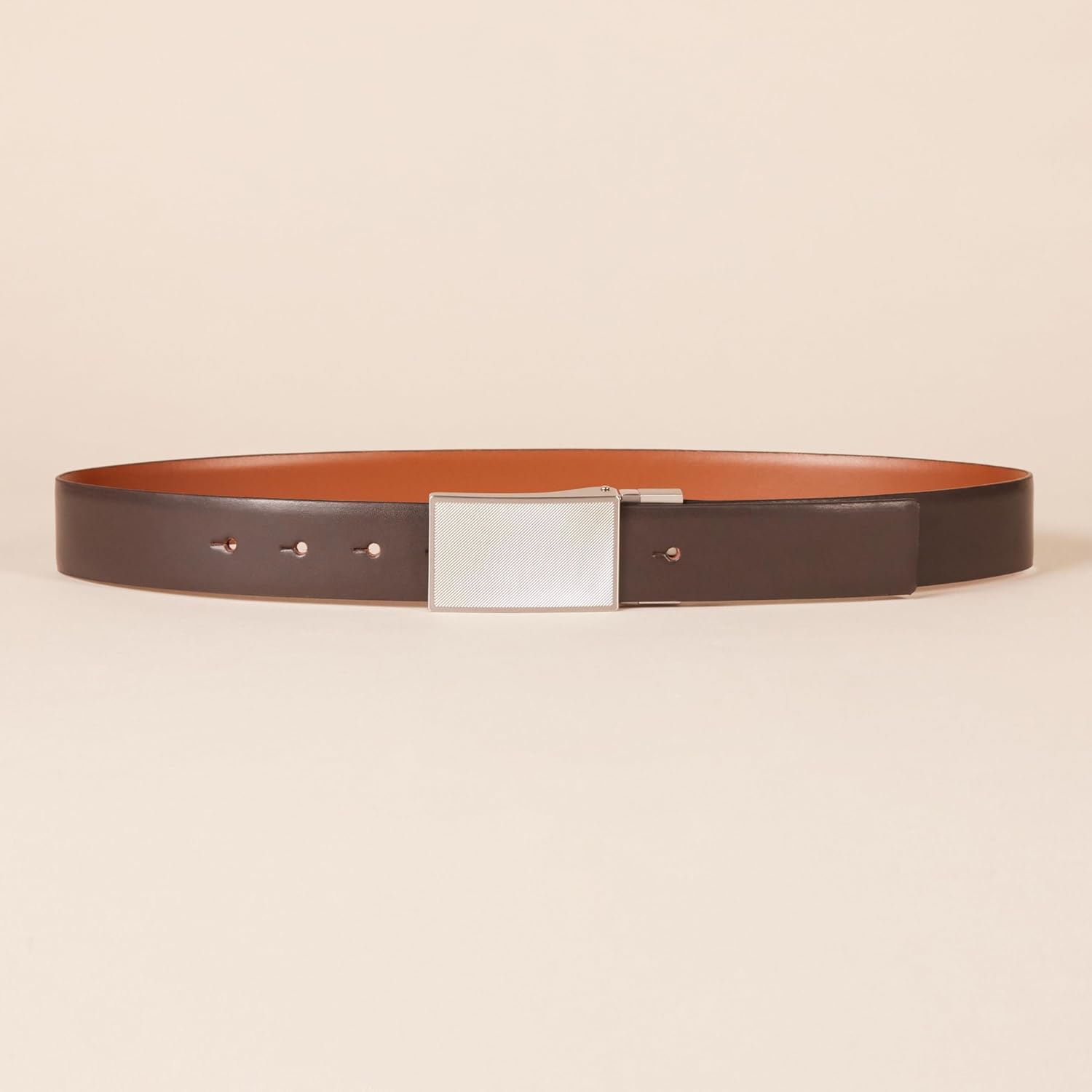 Amazon Essentials - Cinturón Reversible de Cuero para Hombre – Talla 34