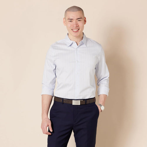 Amazon Essentials - Cinturón Reversible de Cuero para Hombre – Talla 34