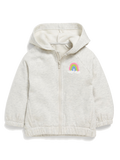 Hoodie gris arcoiris con cremallera