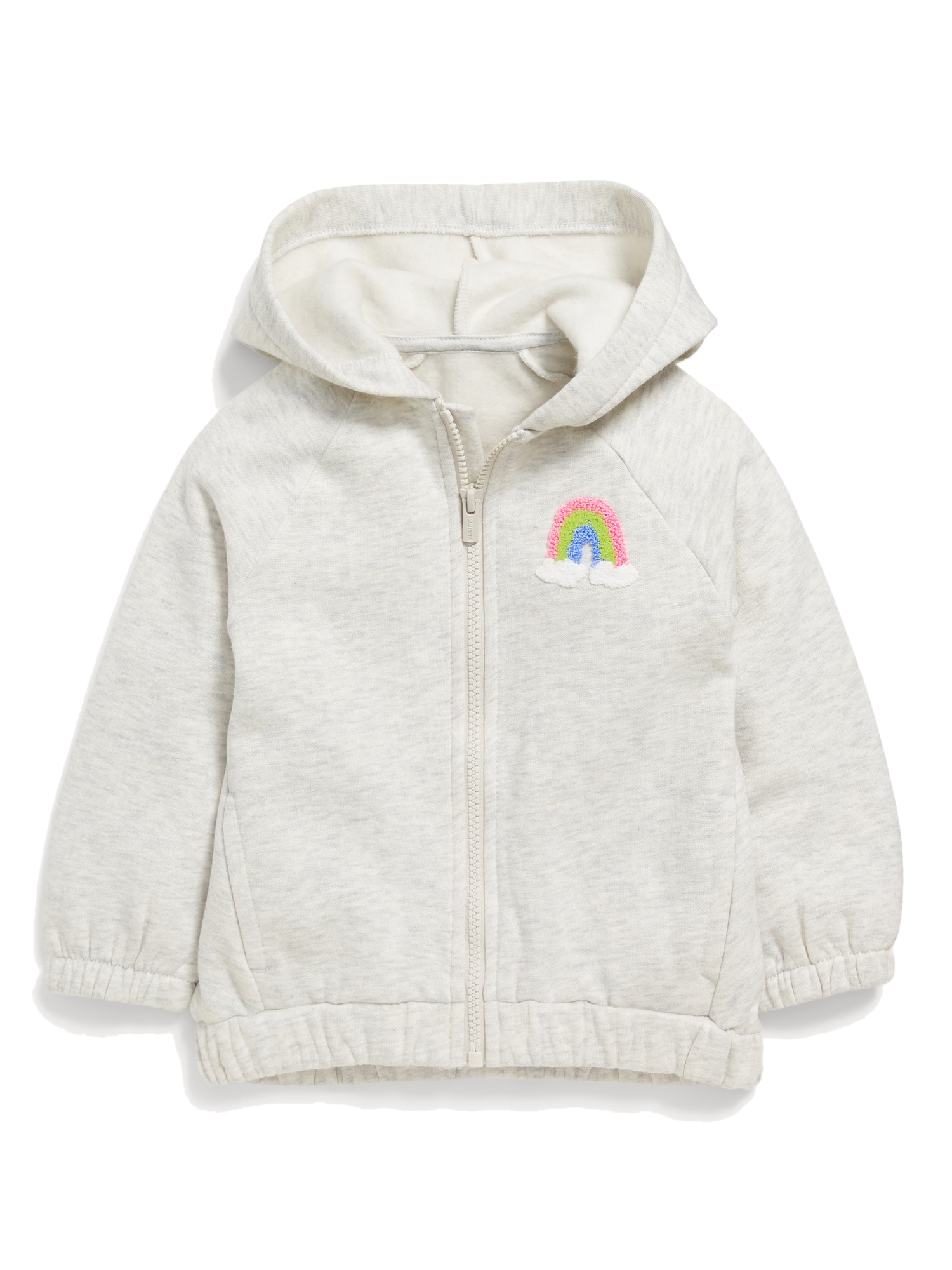 Hoodie gris arcoiris con cremallera
