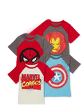 Set de 4 camisetas super heroes